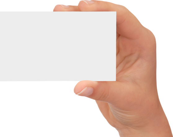 Hand with Blank Business Card